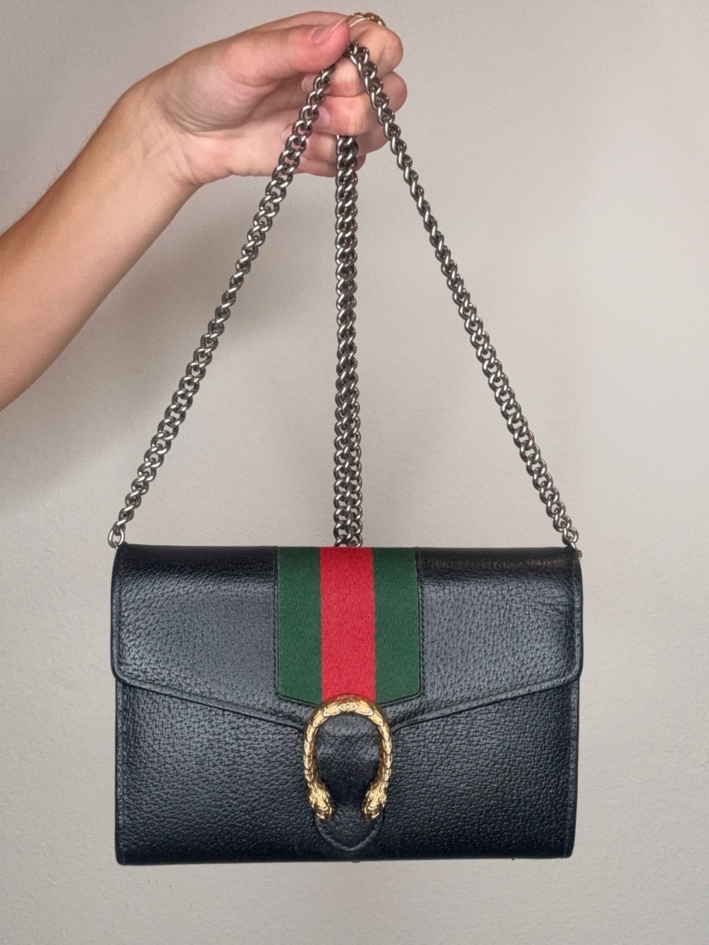 Gucci Dionysus Crossbody in Black Leather w/ Web Detail